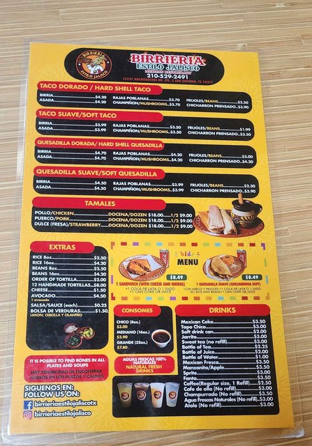 Menu Page 1