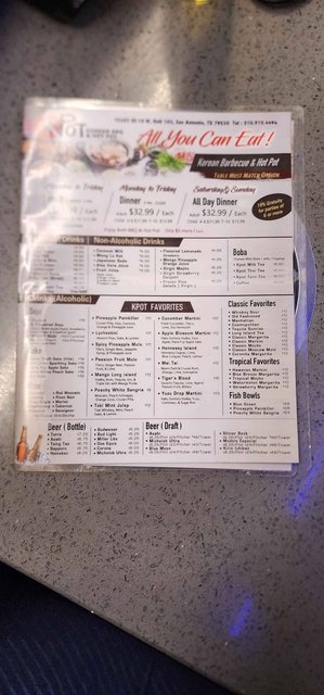 KPot Menu