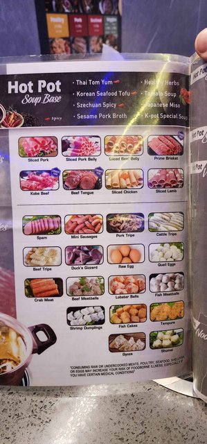 Hot Pot Menu