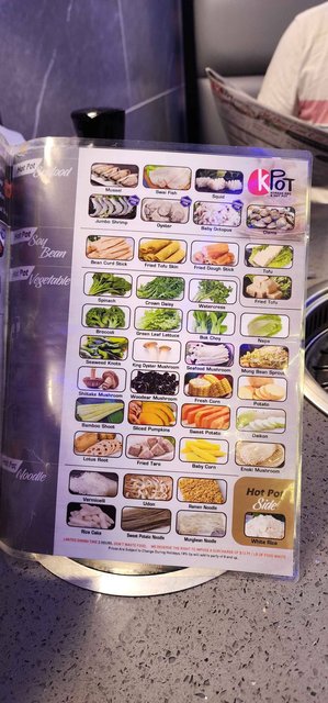 Veggies Menu