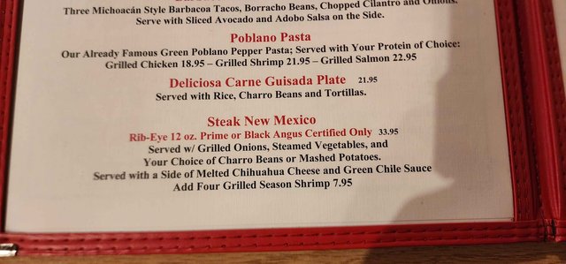 Steak New Mexico w Hatch Chile Sauce