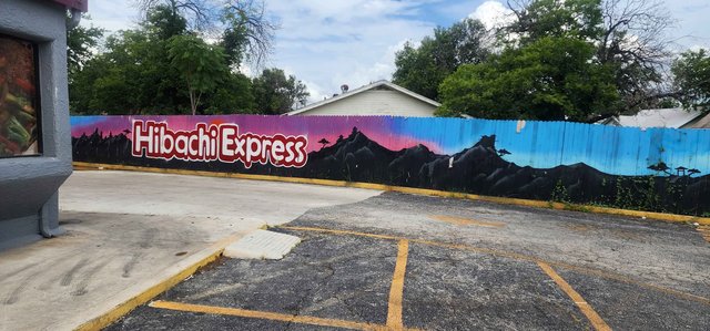 Q Hibachi Express - Fence Mural