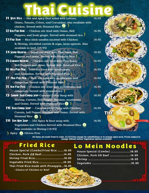 Thai Menu