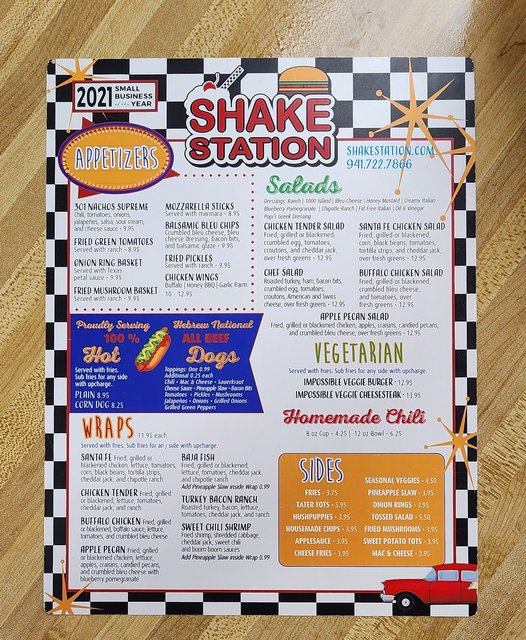 Shake Station - Menu Page 1