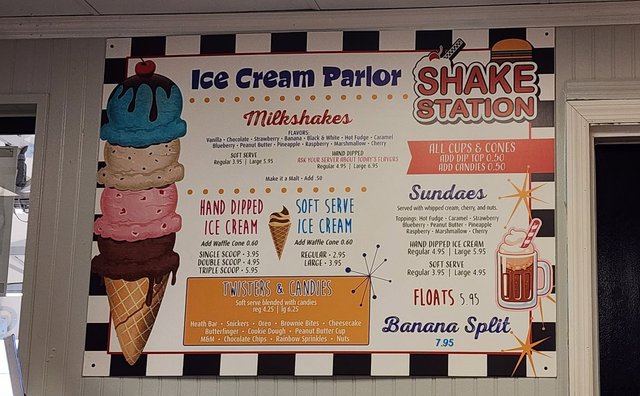 Shake Station - Ice Cream Parlor Menu