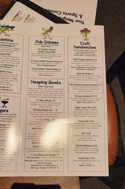 Entrees, Sandwiches