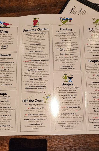 Salads, Burgers, Seafood