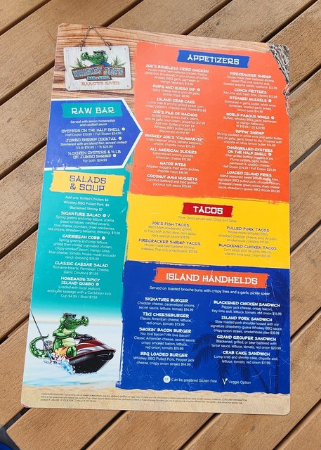 Whiskey Joes Menu - Appetizers, Tacos & Burgers