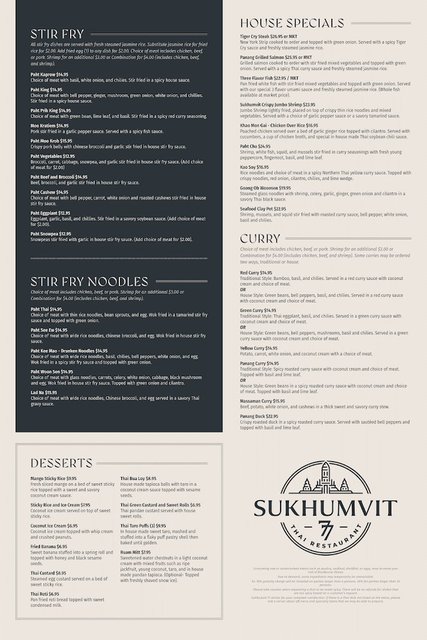 Stir Fry and Noodle Menu