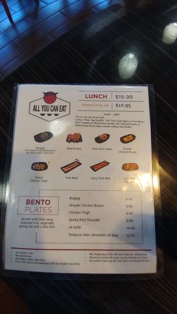 Meats Menu