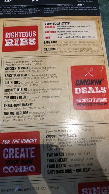 Specials Menu