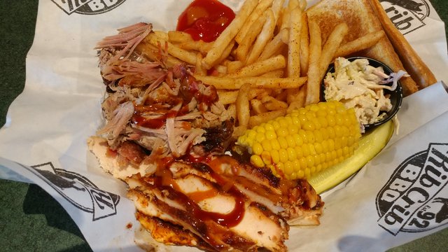 St Louis Ribs Pulled Pork Corn Coleslaw & Fries