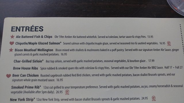 Entree Menu