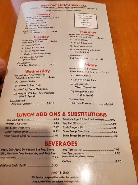 Lunch Menu