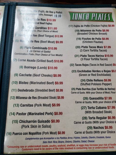 Lunch Menu