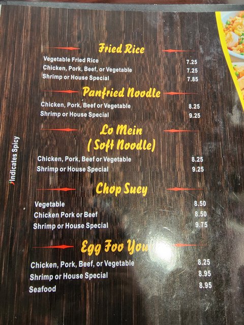 Menu - Noodles & Rice