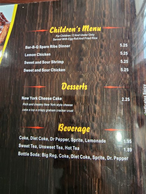 Menu - Desserts & Beverage