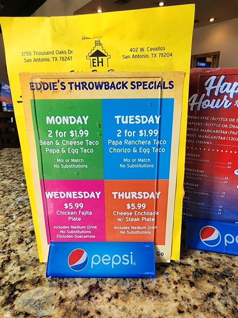 Specials Menu