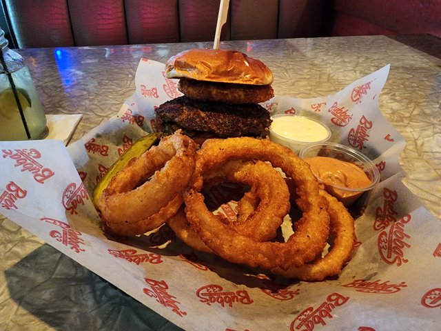 Spicy Habanero Burger & Onion Rings