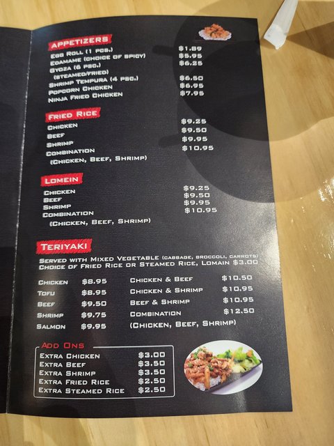 Menu - Appetizers & Teriyaki
