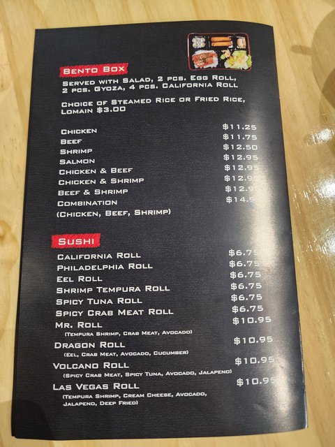 Menu - Bento Boxes & Sushi