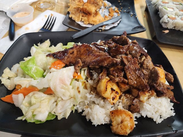 Teriyaki Steak & Shrimp Plate