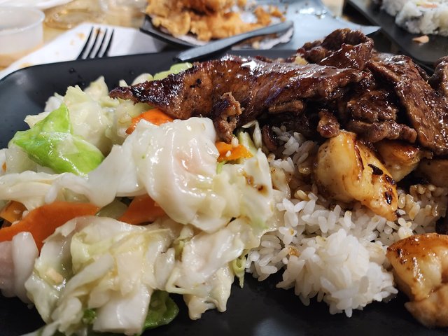 Steamed Vegetables on Teriyaki Plate