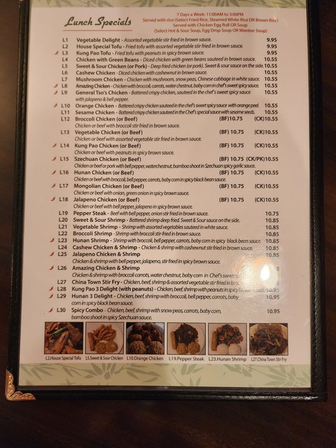 T. Jins - Menu Page 7 (Lunch Specials)