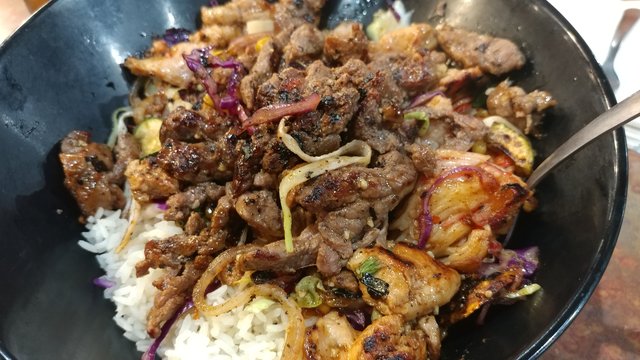 Steak, Chicken & Rice Stirfry