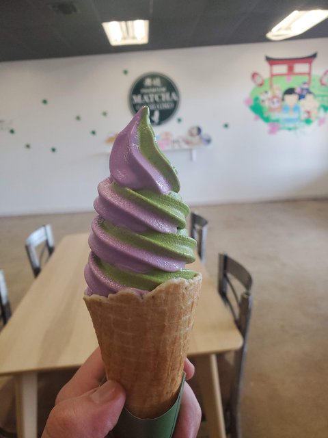 Ube Matcha Swirl Cone